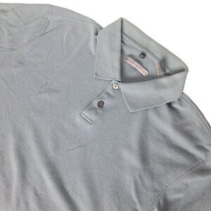 Geoffrey Beene Men's Polo Shirt Size Large Solid Blue Short Sleeve Casual